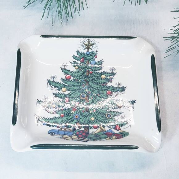 Cuthbertson Original Christmas Tree Ash Tray Trinket Plate Dish Vintage - Picture 8 of 9